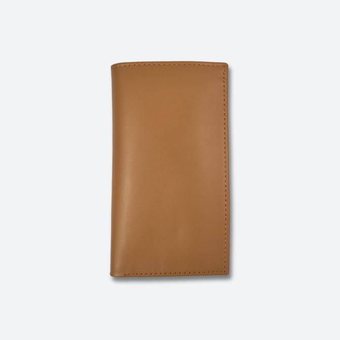 Vertical leather wallet.