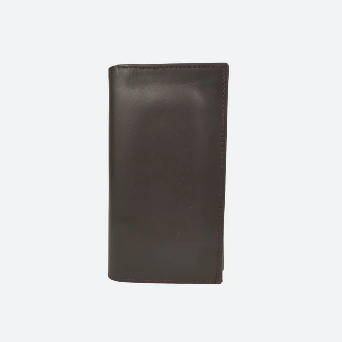 Vertical leather wallet.