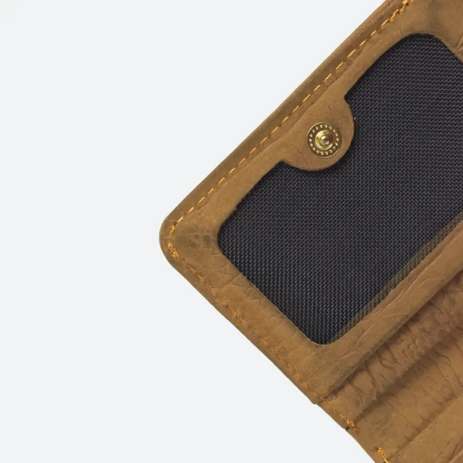 Brown button wallet