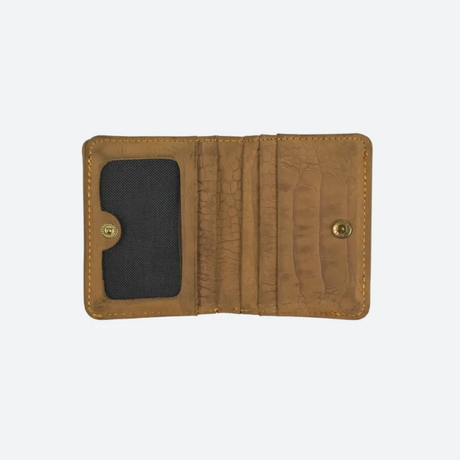 Brown button wallet