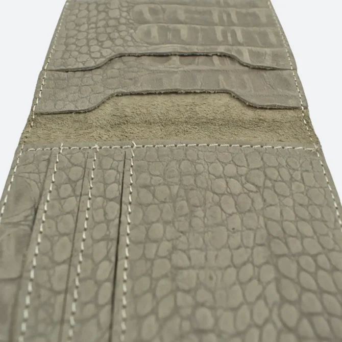 Grey crocodile texture wallet